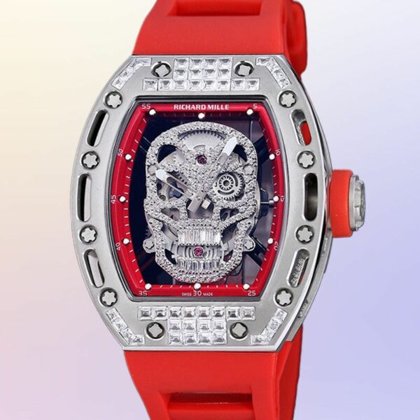Richard Mille RM052 Around 50 42mm Men RM052-001 Diamonds Skull Dial Black Blue Watch - Image 2