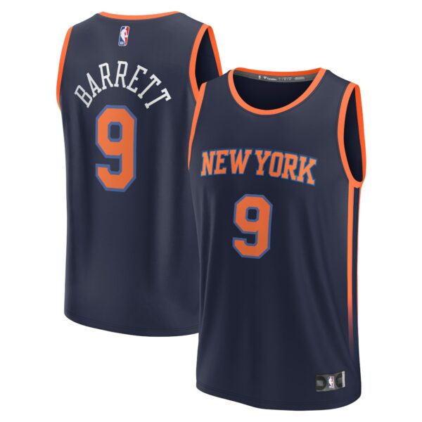 RJ Barrett New York Knicks Fanatics Fast Break Replica Player Jersey - Statement Edition - Navy - Image 2