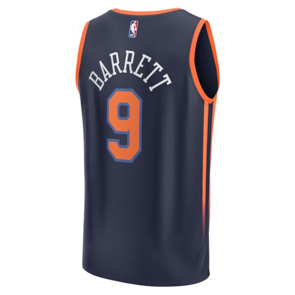 RJ Barrett New York Knicks Fanatics Fast Break Replica Player Jersey - Statement Edition - Navy - Image 4