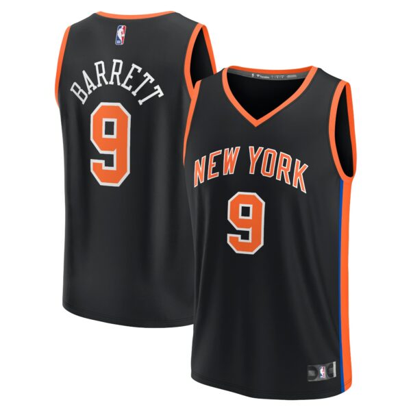 RJ Barrett New York Knicks Fanatics Fastbreak Jersey - City Edition - Black - Image 2