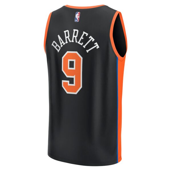RJ Barrett New York Knicks Fanatics Fastbreak Jersey - City Edition - Black - Image 4
