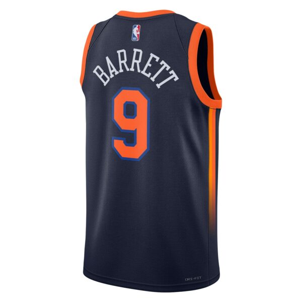 RJ Barrett New York Knicks Jordan Brand Unisex Swingman Jersey - Statement Edition - Navy - Image 4