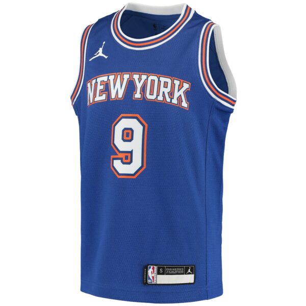 RJ Barrett New York Knicks Jordan Brand Youth 2020/21 Swingman Player Jersey - Statement Edition - Blue - Image 3