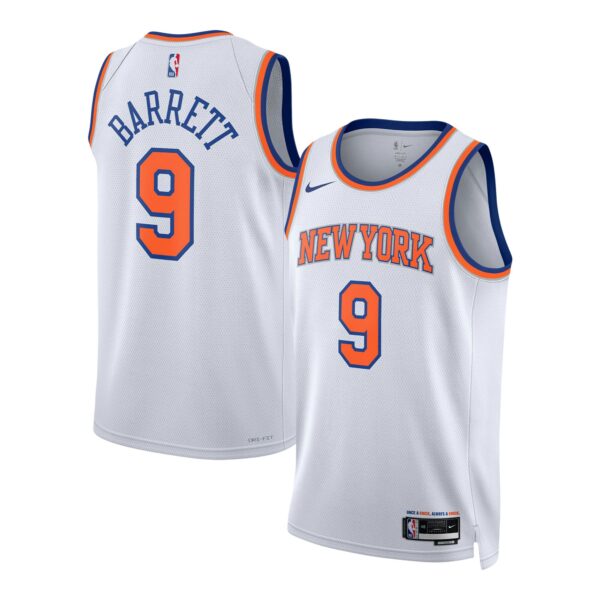 RJ Barrett New York Knicks Nike Unisex Swingman Jersey - Association Edition - White - Image 2