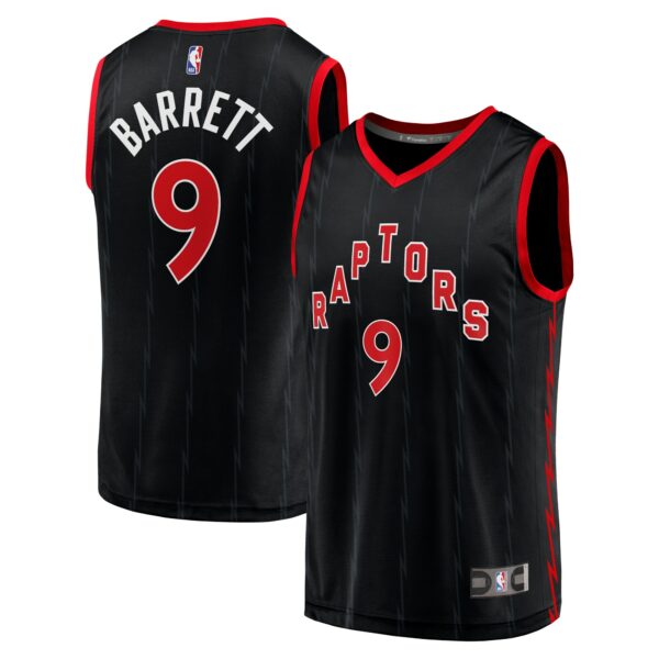 RJ Barrett Toronto Raptors Fanatics Fast Break Player Jersey - Statement Edition - Black - Image 2