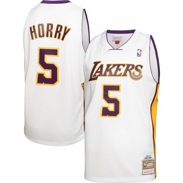 Robert Horry Los Angeles Lakers Mitchell & Ness 2001/02 Hardwood Classics Swingman Jersey - White - Image 2
