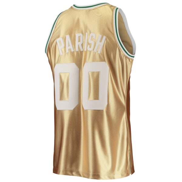 Robert Parish Boston Celtics Mitchell & Ness 75th Anniversary 1985/86 Hardwood Classics Swingman Jersey - Gold - Image 4