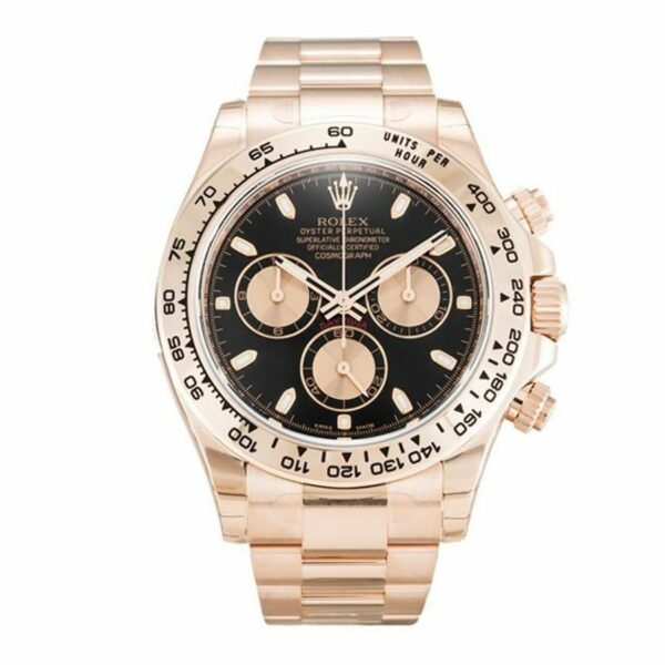 Rolex COSMOGRAPH DAYTONA 116505-0008 Rose Gold Oyster Black Baton Dial Watch