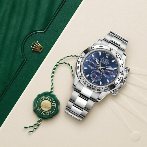 Rolex Cosmograph Daytona 18K White Gold Blue Dial 116509-0071 Watch - Image 6