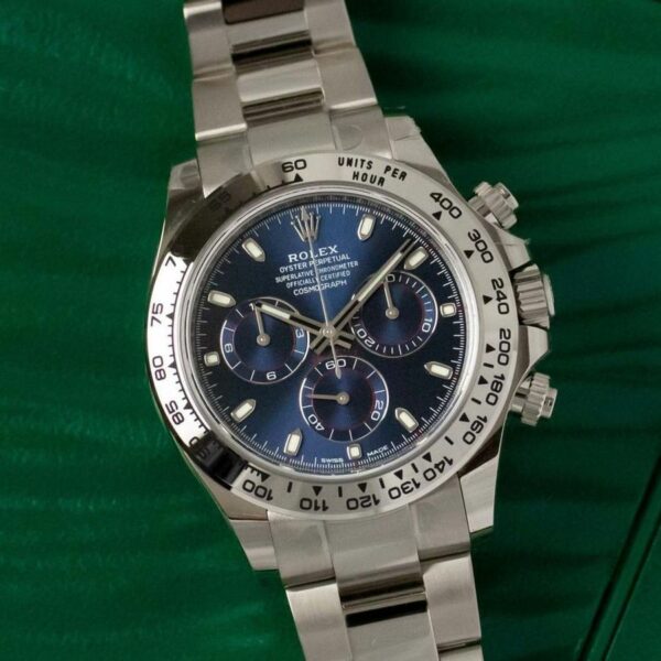 Rolex Cosmograph Daytona 18K White Gold Blue Dial 116509-0071 Watch - Image 3