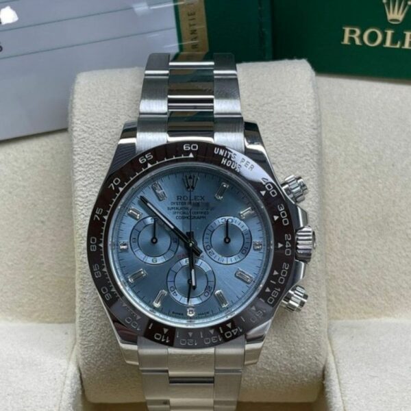 Rolex Cosmograph Daytona 40Mm Platinum Oyster Ice Blue Dial 116506 Watch - Image 3