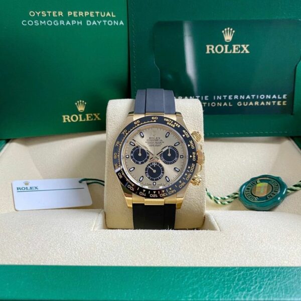 Rolex Cosmograph Daytona Champagne Black Oysterflex Yellow Gold Mens Watch 116518Ln - Image 8