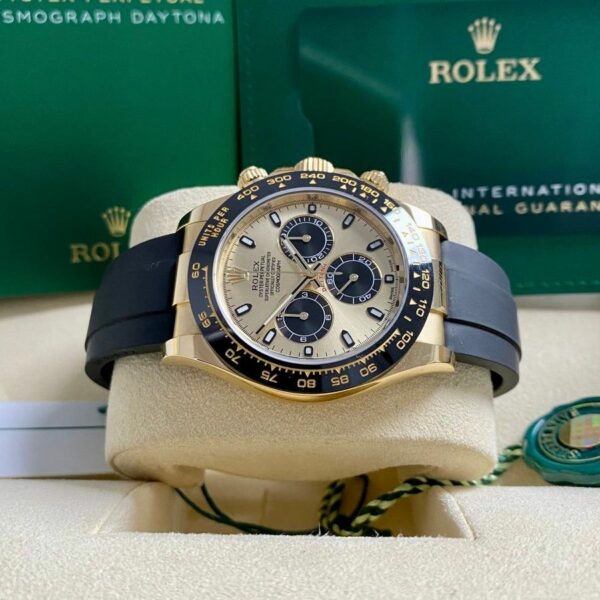 Rolex Cosmograph Daytona Champagne Black Oysterflex Yellow Gold Mens Watch 116518Ln - Image 2