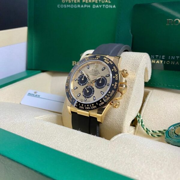 Rolex Cosmograph Daytona Champagne Black Oysterflex Yellow Gold Mens Watch 116518Ln - Image 5