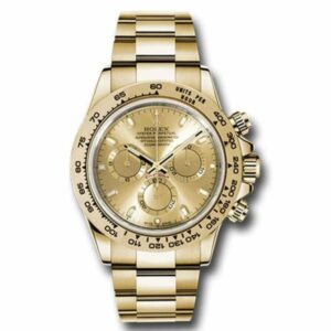 Rolex Cosmograph Daytona Champagne Dial 18Kt Yellow Gold Oyster Bracelet MenS Watch 116508-0003