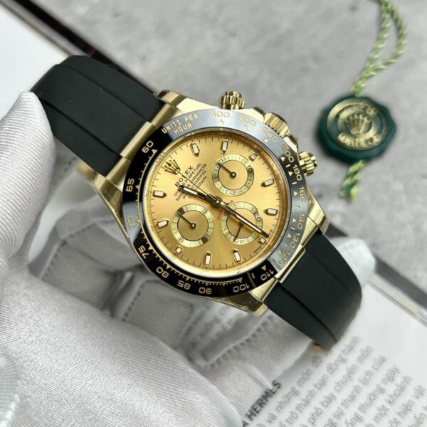 Rolex Cosmograph Daytona Champagne Dial Oysterflex Yellow Gold Mens Watch 116518Ln - Image 7
