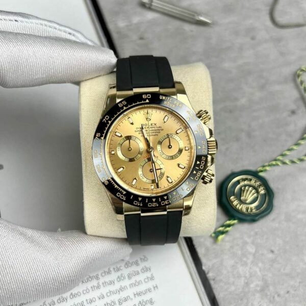 Rolex Cosmograph Daytona Champagne Dial Oysterflex Yellow Gold Mens Watch 116518Ln - Image 6