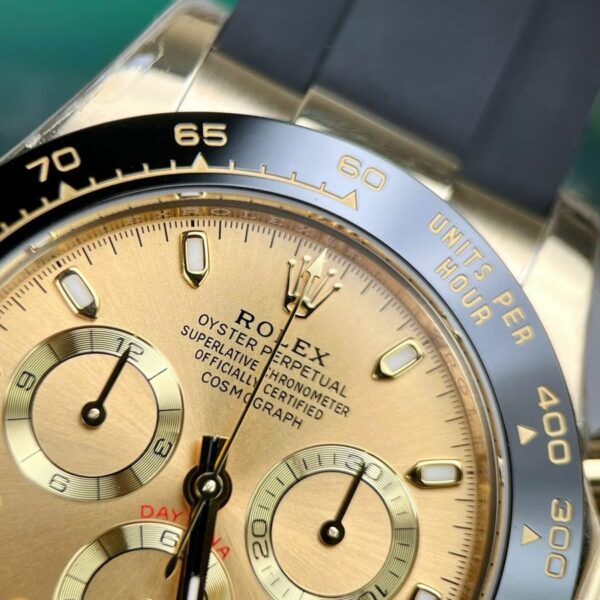 Rolex Cosmograph Daytona Champagne Dial Oysterflex Yellow Gold Mens Watch 116518Ln - Image 4