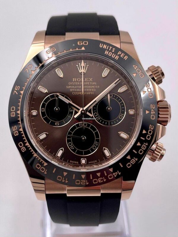 Rolex Cosmograph Daytona Chocolate Baguette Oysterflex Everose Gold Mens Watch 116515Ln - Image 3