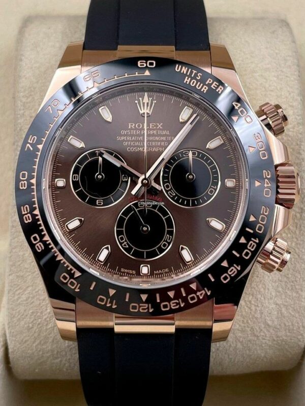 Rolex Cosmograph Daytona Chocolate Baguette Oysterflex Everose Gold Mens Watch 116515Ln - Image 4