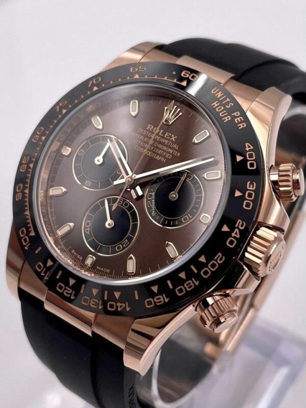 Rolex Cosmograph Daytona Chocolate Baguette Oysterflex Everose Gold Mens Watch 116515Ln - Image 2