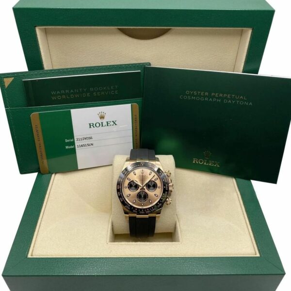 Rolex Cosmograph Daytona Chocolate Baguette Oysterflex Everose Gold Mens Watch 116515Ln - Image 6