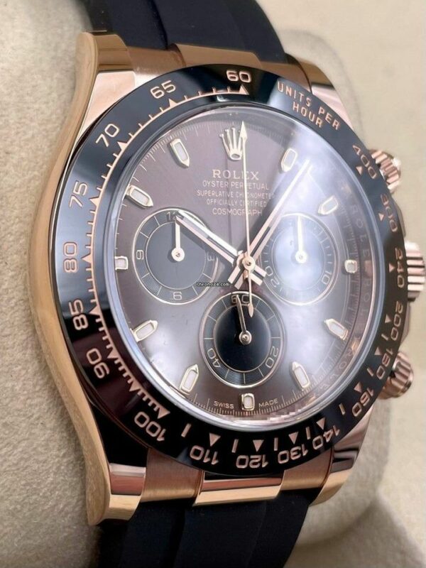 Rolex Cosmograph Daytona Chocolate Baguette Oysterflex Everose Gold Mens Watch 116515Ln - Image 5