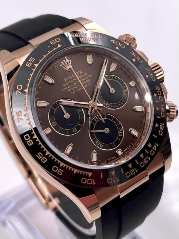 Rolex Cosmograph Daytona Chocolate Baguette Oysterflex Everose Gold Mens Watch 116515Ln - Image 6