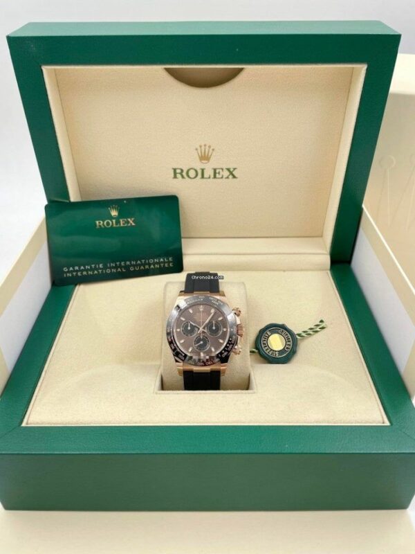Rolex Cosmograph Daytona Chocolate Baguette Oysterflex Everose Gold Mens Watch 116515Ln - Image 9