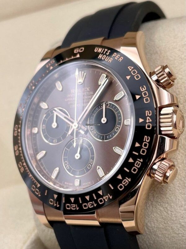 Rolex Cosmograph Daytona Chocolate Baguette Oysterflex Everose Gold Mens Watch 116515Ln - Image 7