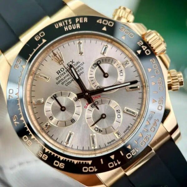 Rolex Cosmograph Daytona Pink Baguette Oysterflex Everose Gold 40Mm Mens Watch 116515Ln - Image 8