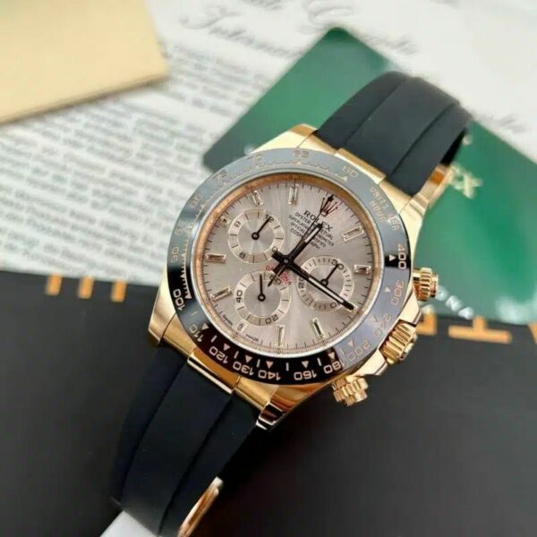 Rolex Cosmograph Daytona Pink Baguette Oysterflex Everose Gold 40Mm Mens Watch 116515Ln - Image 2