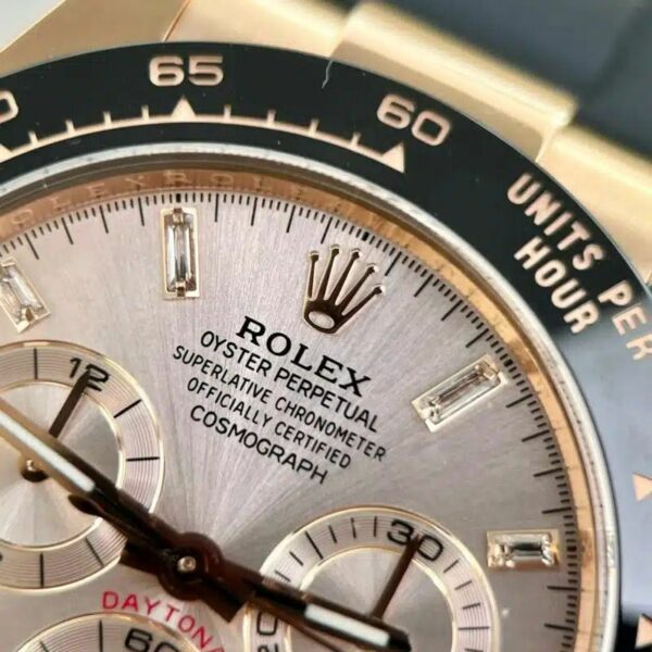 Rolex Cosmograph Daytona Pink Baguette Oysterflex Everose Gold 40Mm Mens Watch 116515Ln - Image 5