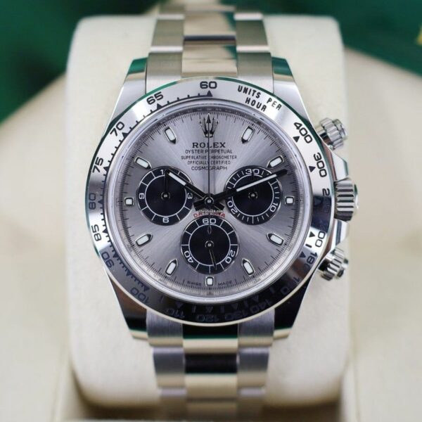 Rolex Cosmograph Daytona Steel And Black Oyster White Gold Mens Watch 116509 - Image 2