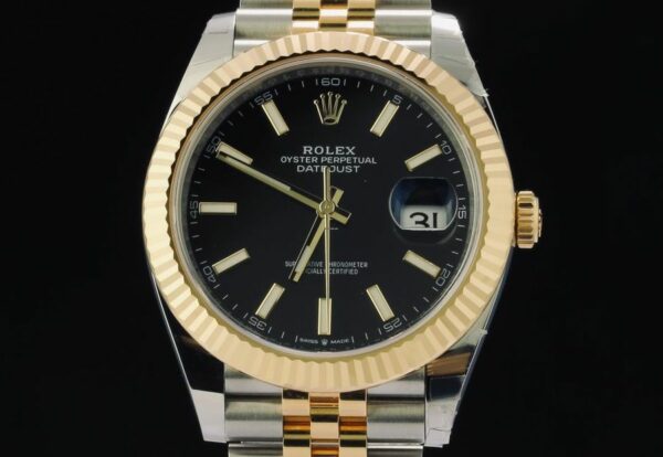 Rolex Datejust 41mm Black Dial Jubilee Two Tone 126333 Watch - Image 2