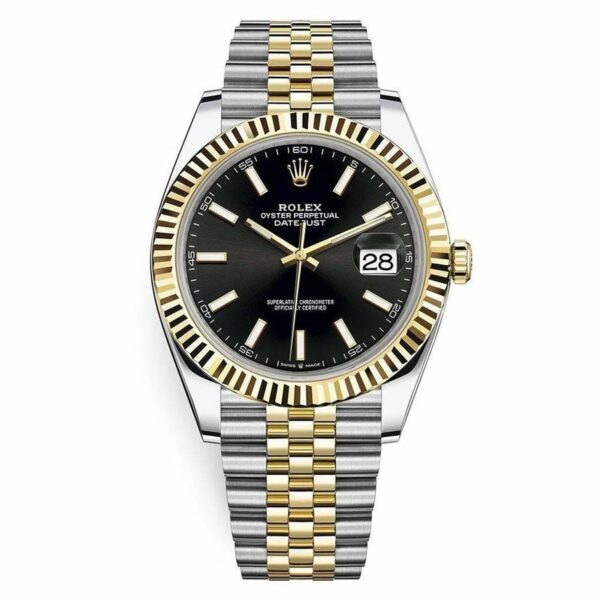 Rolex Datejust 41mm Black Dial Jubilee Two Tone 126333 Watch