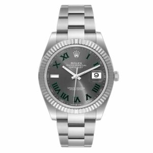 Rolex Datejust Automatic Grey Dial 18Kt White Gold MenS Watch