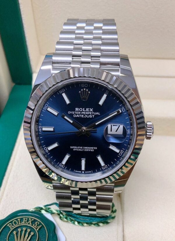 Rolex Datejust Blue Index Jubilee 41Mm Stainless Steel Mens Watch 126334 - Image 5