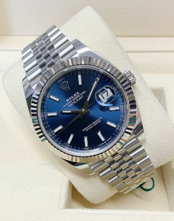 Rolex Datejust Blue Index Jubilee 41Mm Stainless Steel Mens Watch 126334 - Image 3