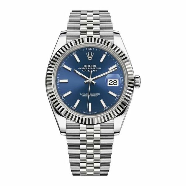 Rolex Datejust Blue Index Jubilee 41Mm Stainless Steel Mens Watch 126334