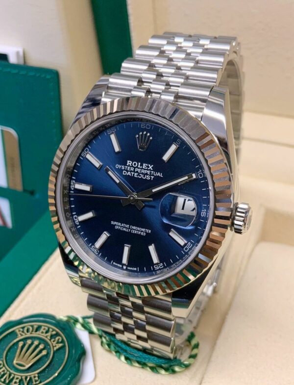 Rolex Datejust Blue Index Jubilee 41Mm Stainless Steel Mens Watch 126334 - Image 2