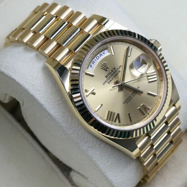 Rolex Day-Date 40 Champagne Roman Numeral Dial Watch - Image 3