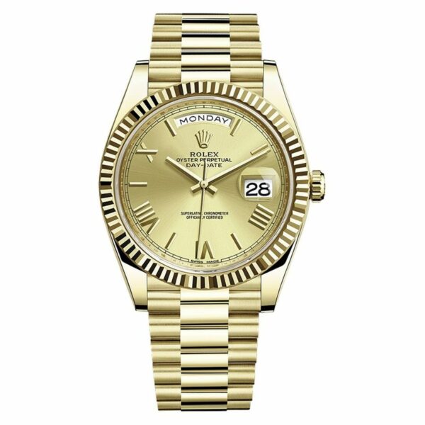 Rolex Day-Date 40 Champagne Roman Numeral Dial Watch