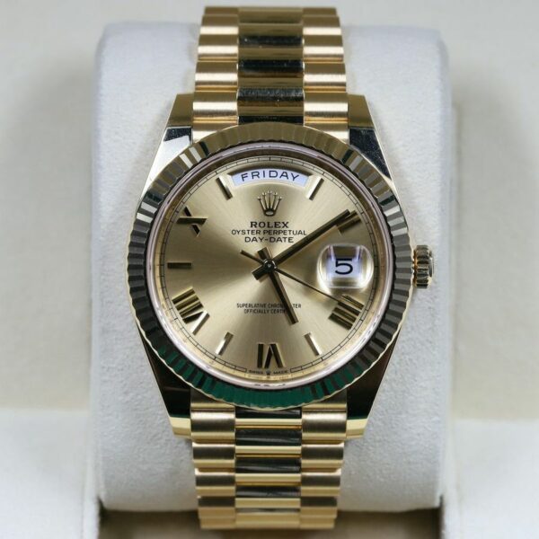 Rolex Day-Date 40 Champagne Roman Numeral Dial Watch - Image 2