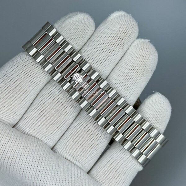 ROLEX DAY-DATE 40 PLATINUM ICE BLUE BAGUETTE DIAL 228236 Watch - Image 5