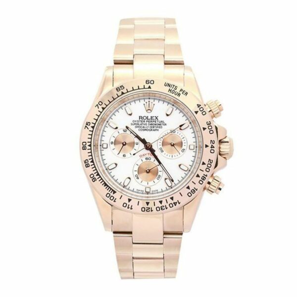 Rolex Daytona 116505 Rose Gold Oyster Ivory Baton Dial Watch
