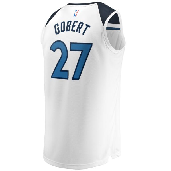 Rudy Gobert Minnesota Timberwolves Fanatics Fast Break Replica Player Jersey - Association Edition - White - Image 4