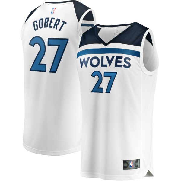 Rudy Gobert Minnesota Timberwolves Fanatics Fast Break Replica Player Jersey - Association Edition - White - Image 2