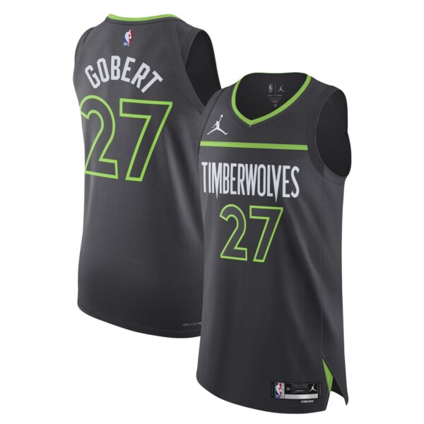 Rudy Gobert Minnesota Timberwolves Jordan Brand Authentic Player Jersey - Statement Edition - Anthracite - Image 2
