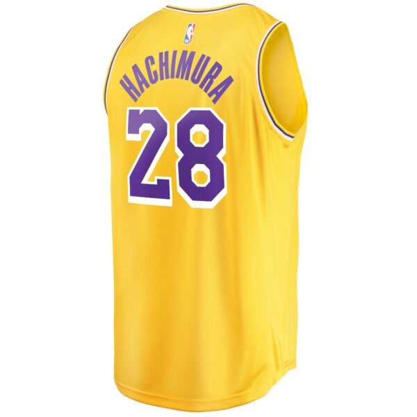 Rui Hachimura Los Angeles Lakers Fanatics Fast Break Player Jersey - Icon Edition - Gold - Image 4